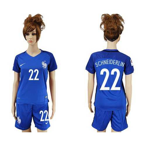 Womens France #22 Schneiderlin Home Soccer Country Jersey Womens France #22 Schneiderlin Home Soccer Country Jersey