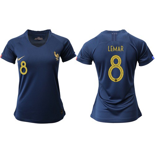 Womens France #8 Lemar Home Soccer Country Jersey Womens France #8 Lemar Home Soccer Country Jersey