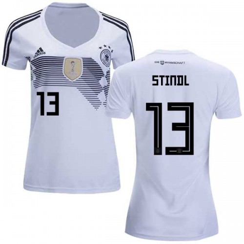 Womens Germany #13 Stindl White Home Soccer Country Jersey Womens Germany #13 Stindl White Home Soccer Country Jersey