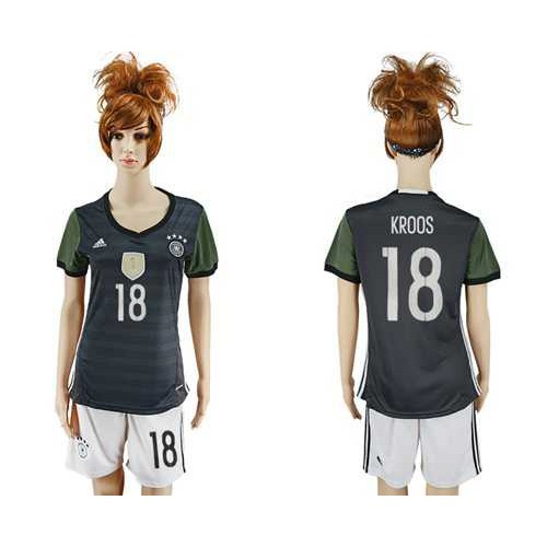 Womens Germany #18 Kroos Away Soccer Country Jersey Womens Germany #18 Kroos Away Soccer Country Jersey
