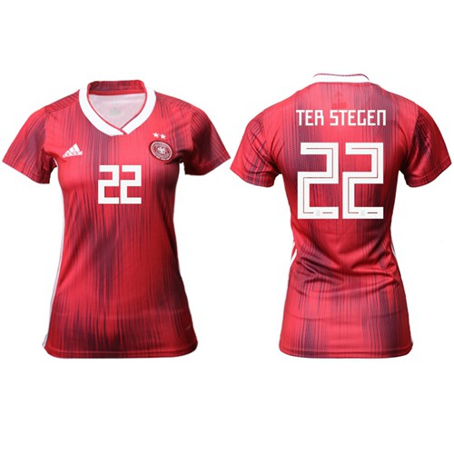 Womens Germany #22 Ter Stegen Away Soccer Country Jersey Womens Germany #22 Ter Stegen Away Soccer Country Jersey