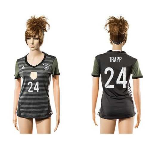 Womens Germany #24 Trapp Away Soccer Country Jersey Womens Germany #24 Trapp Away Soccer Country Jersey