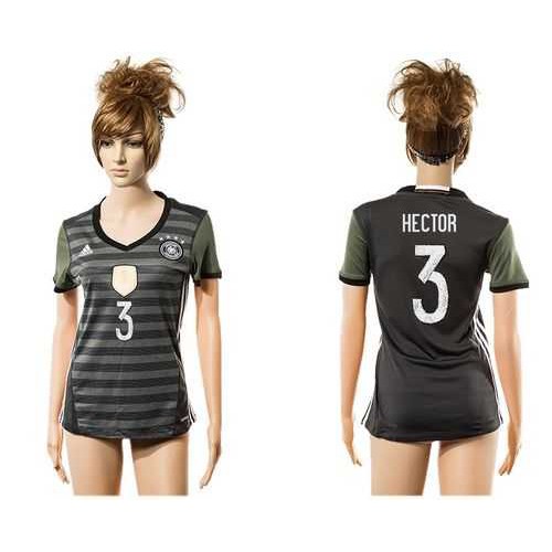 Womens Germany #3 Hector Away Soccer Country Jersey Womens Germany #3 Hector Away Soccer Country Jersey