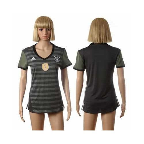 Womens Germany Blank Away Soccer Country Jersey Womens Germany Blank Away Soccer Country Jersey