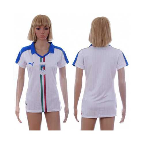 Womens Italy Blank Away Soccer Country Jersey Womens Italy Blank Away Soccer Country Jersey