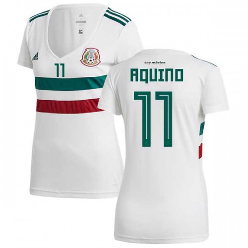Womens Mexico #11 Aquino Away Soccer Country Jersey Womens Mexico #11 Aquino Away Soccer Country Jersey