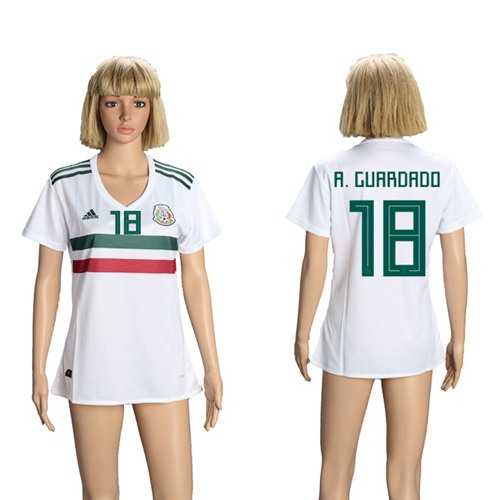 Womens Mexico #18 A.Guardado Away Soccer Country Jersey Womens Mexico #18 A.Guardado Away Soccer Country Jersey