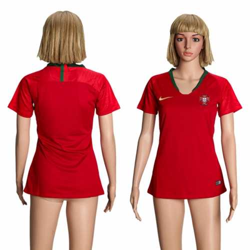 Womens Portugal Blank Home Soccer Country Jersey Womens Portugal Blank Home Soccer Country Jersey