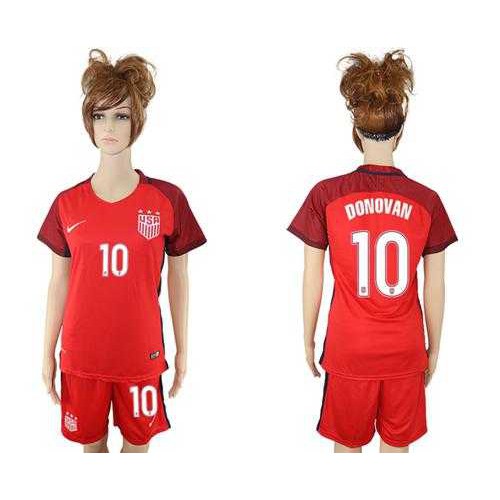 Womens USA #10 Donovan Away Soccer Country Jersey Womens USA #10 Donovan Away Soccer Country Jersey