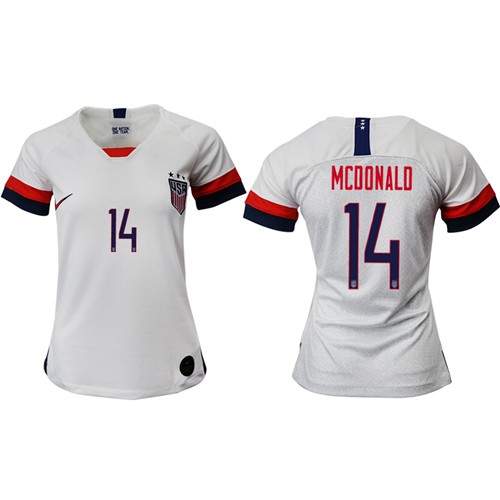 Womens USA #14 Mcdonald Home Soccer Country Jersey Womens USA #14 Mcdonald Home Soccer Country Jersey