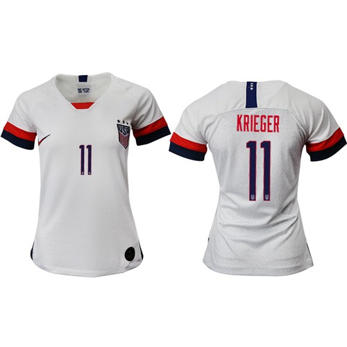 Womens USA #11 Krieger Home Soccer Country Jersey Womens USA #11 Krieger Home Soccer Country Jersey