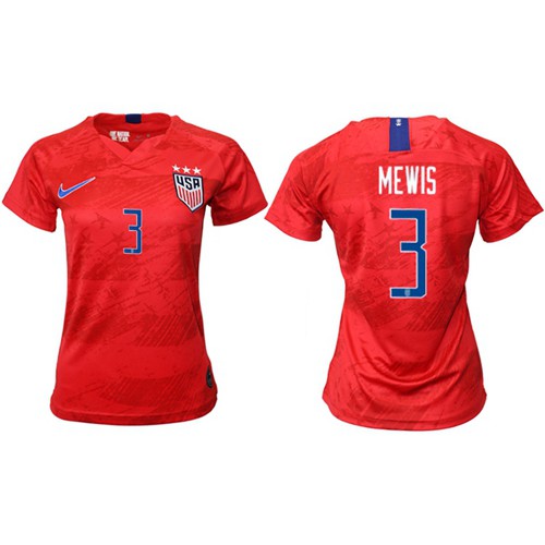 Womens USA #3 Mewis Away Soccer Country Jersey Womens USA #3 Mewis Away Soccer Country Jersey
