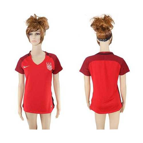 Womens USA Blank Away Soccer Country Jersey Womens USA Blank Away Soccer Country Jersey