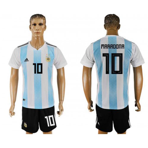 Argentina #10 MARADONA Home 2018 FIFA World Cup Soccer Jersey Argentina #10 MARADONA Home 2018 FIFA World Cup Soccer Jersey