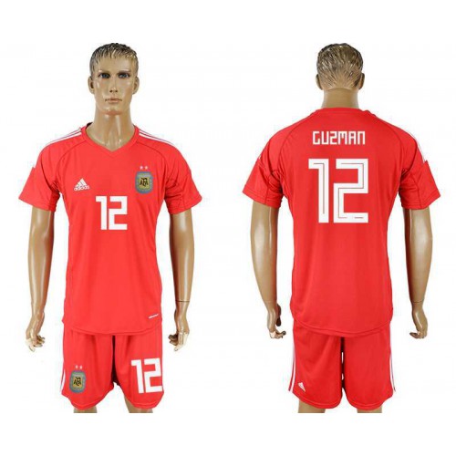 Argentina #12 GUZMAN Red Goalkeeper 2018 FIFA World Cup Soccer Jersey Argentina #12 GUZMAN Red Goalkeeper 2018 FIFA World Cup Soccer Jersey