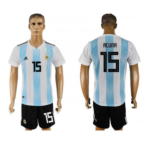Argentina #15 ACUNA Home 2018 FIFA World Cup Soccer Jersey Argentina #15 ACUNA Home 2018 FIFA World Cup Soccer Jersey