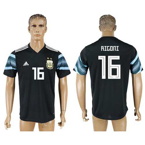 Argentina #16 Rigoni Away Soccer Country Jersey Argentina #16 Rigoni Away Soccer Country Jersey