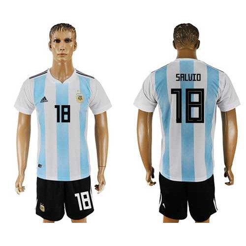 Argentina #18 Salvio Home Soccer Country Jersey Argentina #18 Salvio Home Soccer Country Jersey