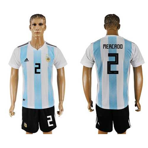 Argentina #2 Mercado Home Soccer Country Jersey Argentina #2 Mercado Home Soccer Country Jersey