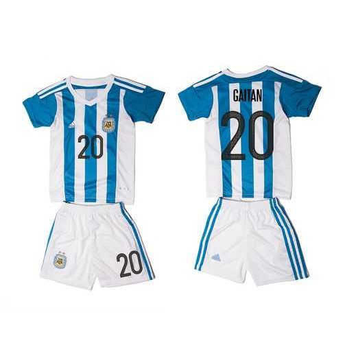 Argentina #20 Gaitan Home Kid Soccer Country Jersey Argentina #20 Gaitan Home Kid Soccer Country Jersey