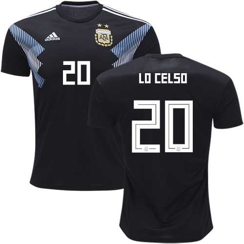 Argentina #20 Lo Celso Away Soccer Country Jersey Argentina #20 Lo Celso Away Soccer Country Jersey