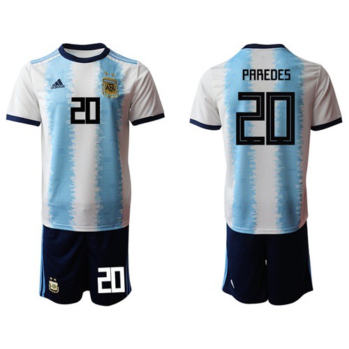 Argentina #20 Paredes Home Soccer Country Jersey Argentina #20 Paredes Home Soccer Country Jersey