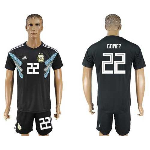 Argentina #22 Gomez Away Soccer Country Jersey Argentina #22 Gomez Away Soccer Country Jersey