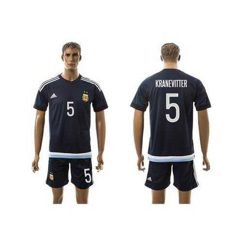 Argentina #5 Kranevitier Away Soccer Country Jersey Argentina #5 Kranevitier Away Soccer Country Jersey