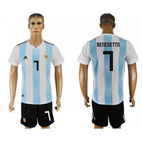 Argentina #7 BENEDETTO Home 2018 FIFA World Cup Soccer Jersey Argentina #7 BENEDETTO Home 2018 FIFA World Cup Soccer Jersey