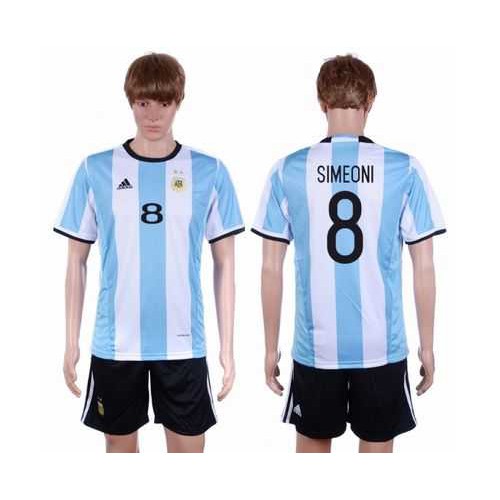 Argentina #8 Simeoni Home Soccer Country Jersey Argentina #8 Simeoni Home Soccer Country Jersey