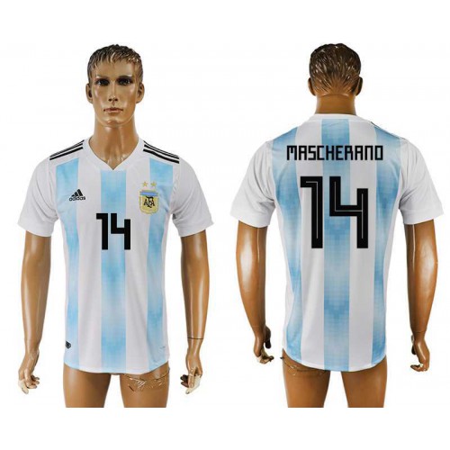 Argentina 14 MASCHERANO Home 2018 FIFA World Cup Thailand Soccer Jersey Argentina 14 MASCHERANO Home 2018 FIFA World Cup Thailand Soccer Jersey