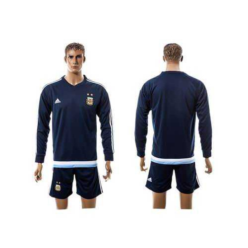 Argentina Blank Away Long Sleeves Soccer Country Jersey Argentina Blank Away Long Sleeves Soccer Country Jersey