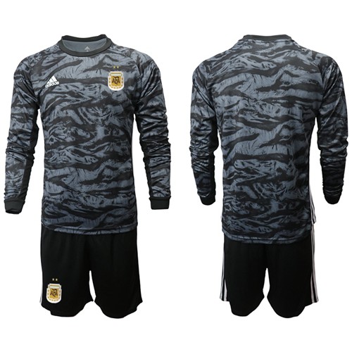 Argentina Blank Black Long Sleeves Goalkeeper Soccer Country Jersey Argentina Blank Black Long Sleeves Goalkeeper Soccer Country Jersey