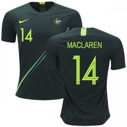 Australia #14 Maclaren Away Soccer Country Jersey Australia #14 Maclaren Away Soccer Country Jersey