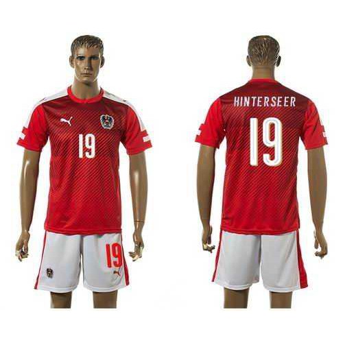 Austria #19 Hinterseer Red Home Soccer Country Jersey Austria #19 Hinterseer Red Home Soccer Country Jersey