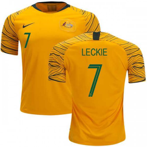 Australia #7 Leckie Home Soccer Country Jersey Australia #7 Leckie Home Soccer Country Jersey