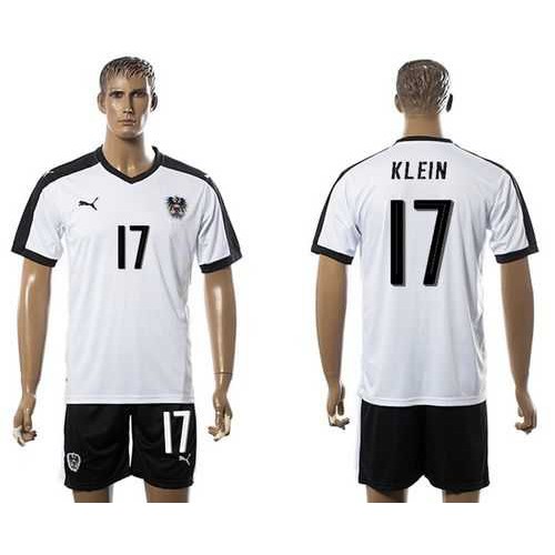 Austria #17 Klein White Away Soccer Country Jersey Austria #17 Klein White Away Soccer Country Jersey