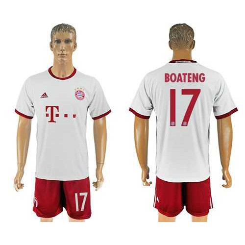 Bayern Munchen #17 Boateng White Soccer Club Jersey Bayern Munchen #17 Boateng White Soccer Club Jersey