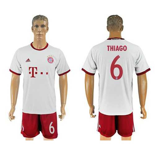 Bayern Munchen #6 Thiago White Soccer Club Jersey Bayern Munchen #6 Thiago White Soccer Club Jersey