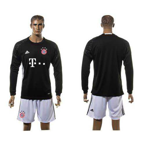 Bayern Munchen Blank Goalkeeper Black Long Sleeves Soccer Club Jersey Bayern Munchen Blank Goalkeeper Black Long Sleeves Soccer Club Jersey