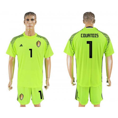Belgium #1 COURTOIS Fluorescent Green Goalkeeper 2018 FIFA World Cup Soccer Jersey Belgium #1 COURTOIS Fluorescent Green Goalkeeper 2018 FIFA World Cup Soccer Jersey