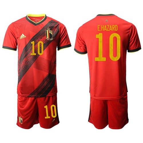 Belgium #10 E.Hazard Red Home Soccer Country Jersey Belgium #10 E.Hazard Red Home Soccer Country Jersey