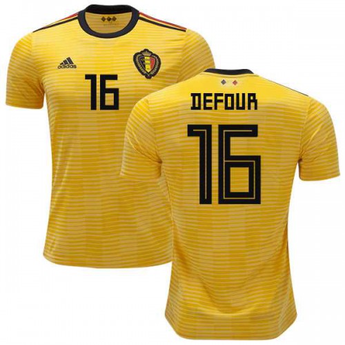 Belgium #16 Defour Away Kid Soccer Country Jersey Belgium #16 Defour Away Kid Soccer Country Jersey