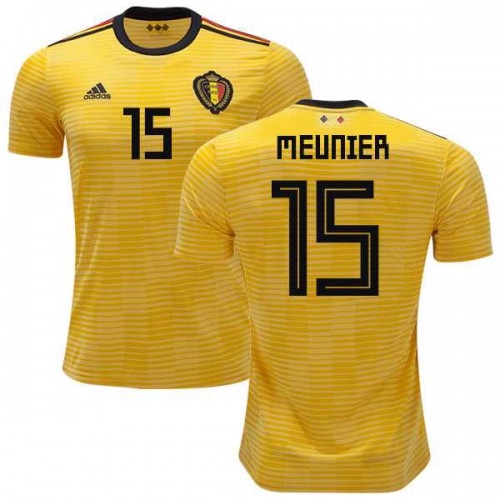Belgium #15 Meunier Away Kid Soccer Country Jersey Belgium #15 Meunier Away Kid Soccer Country Jersey