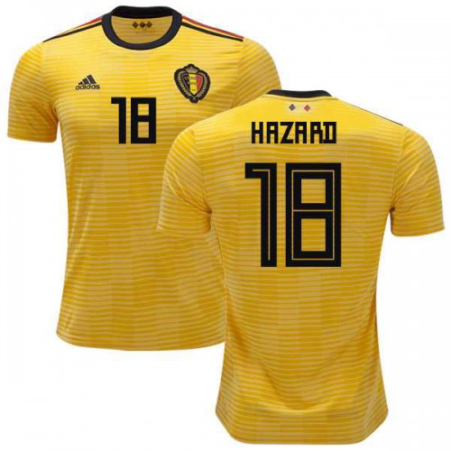Belgium #18 Hazard Away Kid Soccer Country Jersey Belgium #18 Hazard Away Kid Soccer Country Jersey