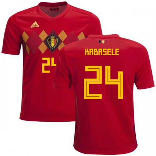 Belgium #24 Kabasele Home Kid Soccer Country Jersey Belgium #24 Kabasele Home Kid Soccer Country Jersey