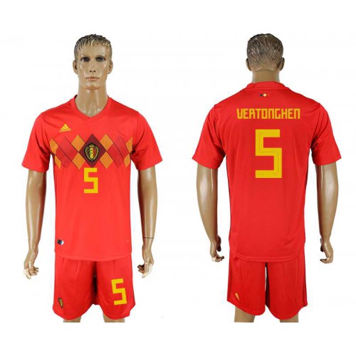 Belgium #5 VERTONGHEN Home 2018 FIFA World Cup Soccer Jersey Belgium #5 VERTONGHEN Home 2018 FIFA World Cup Soccer Jersey