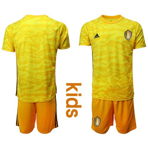 Belgium Blank Yellow Goalkeeper Kid Soccer Country Jersey Belgium Blank Yellow Goalkeeper Kid Soccer Country Jersey