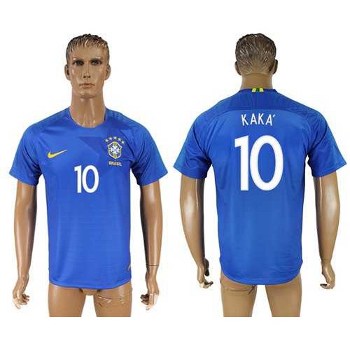 Brazil #10 Kaka Away Soccer Country Jersey Brazil #10 Kaka Away Soccer Country Jersey