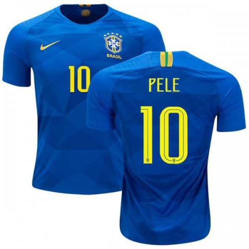 Brazil #10 Pele Away Soccer Country Jersey Brazil #10 Pele Away Soccer Country Jersey